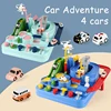 Rail Car Train Track Toys for Kids Montessori Children Racing Cars Mechanical Adventure Brain Table Game Christmas Gifts Toy 1