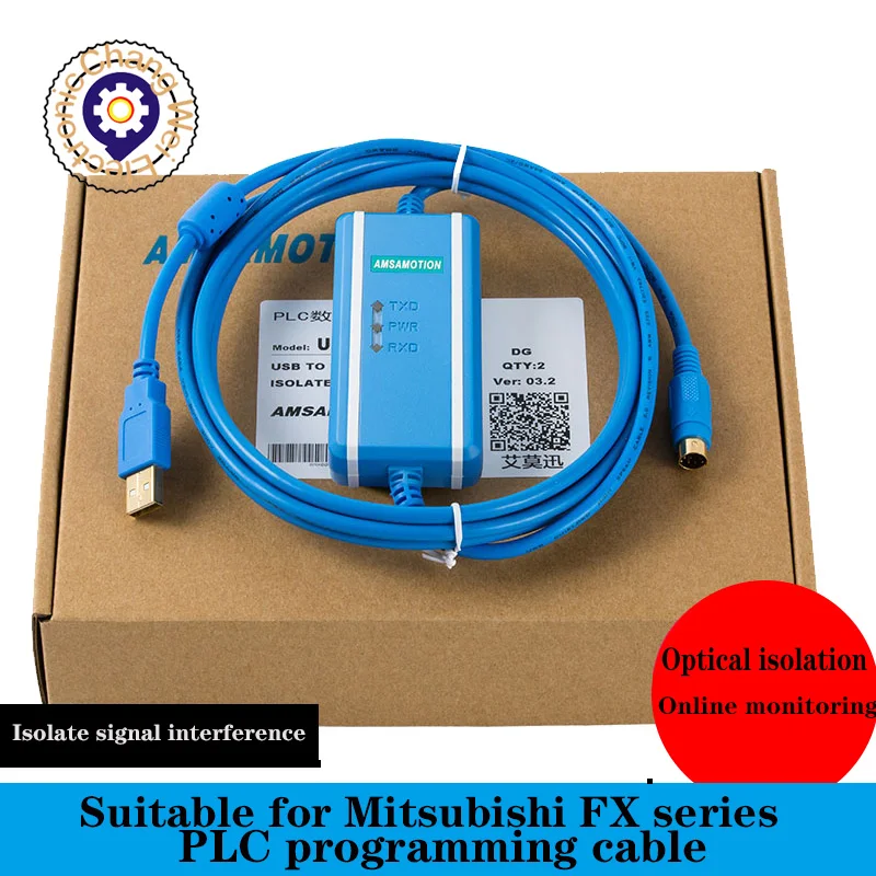 

USB-SC09-FX+ Isolation Programming Cable Suitable For Mitsubishi FX All Series FX2n FX3U FX1N PLC Isolated Adapter