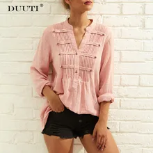 ^^Best Offers DUUTI Women Cotton Linen V-neck Plain Button Shirt Plus Size Solid Stitching Folds Long Sleeve Top Lady Casual Loose Blouses D30 ^^Best Offers DUUTI Women Cotton Linen V-neck Plain Button Shirt Plus Size Solid Stitching Folds Long Sleeve Top Lady Casual Loose Blouses D30