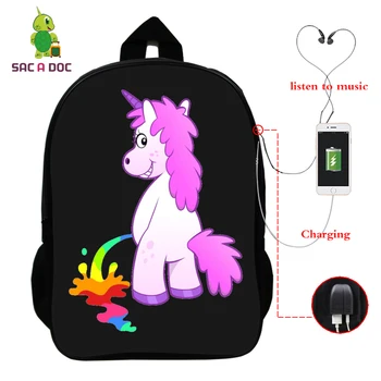 

Mochila Unicorn Kawaii Backpack Bookbag Women Backpack School Bags for Teenage Girls Boy USB Charge Multifunction Travel Bagpack