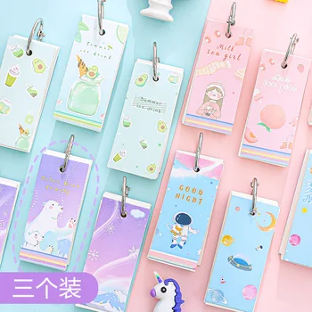 

3pcs/set Kawaii mini Spiral Hardcover Notebook Portable Daily Weekly Time Planner Blank page Memo Pad Notebook School Supplies