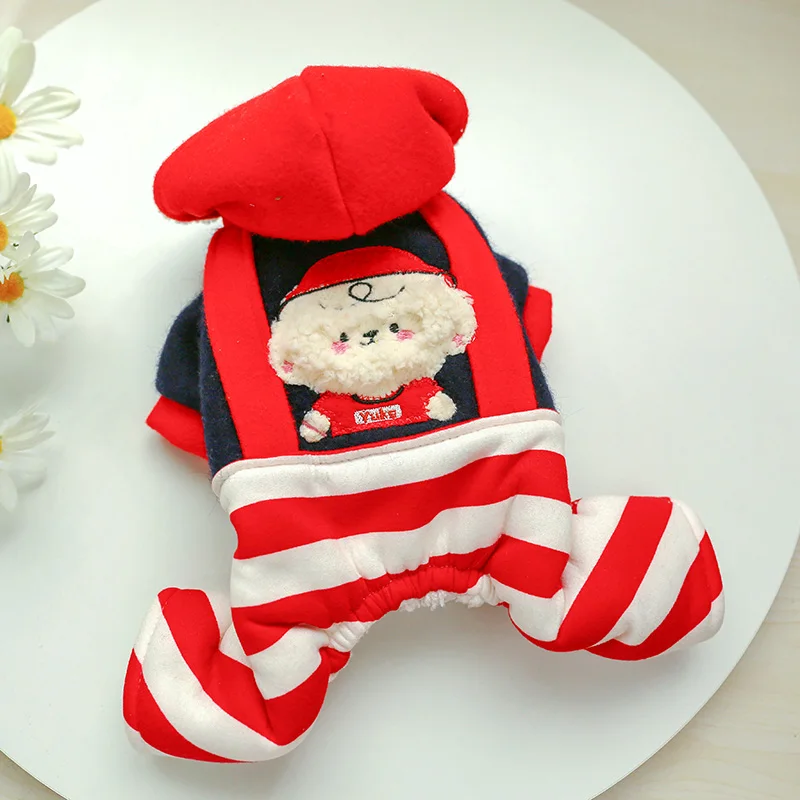 爆米花狗狗背带裤棉衣_6392