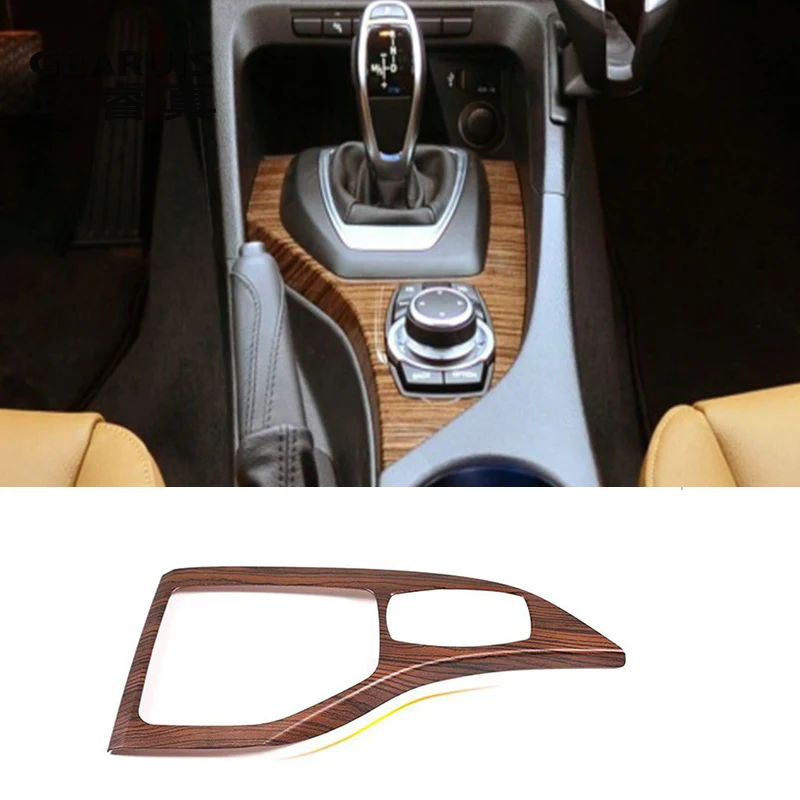 

Car Styling For bmw X1 E84 2013-2015 Carbon fiber Central control Gear Shift Panel Gear Sticker Covers trim Interior Accessories