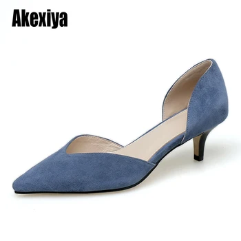 

Spring Low Heels Pumps Side hollow fashion women Thin Heel Sexy blue black Size 39 Single Women office Shoes u005