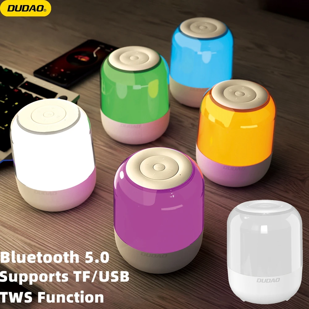 

DUDAO Portable Bluetooth Speaker LED Light Colorful TF AUX TWS Wireless Bluetooth 5.0 Speaker Bathroom