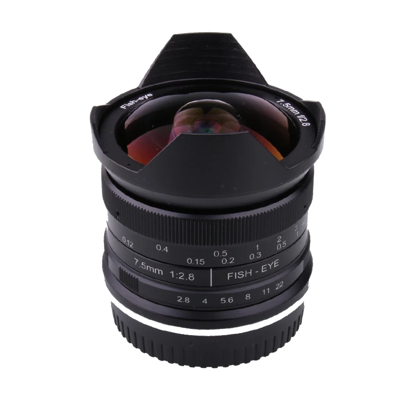 7,5 мм f2.8 объектив рыбий глаз 180 APS-C ручной фиксированный объектив для Canon EOS-M крепление E Mount Fuji FX Mount Лидер продаж