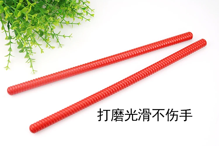 Red Stick Wood Rhythm Spiral Striking Stick Claves Orff Music Teaching Aids CHILDREN'S Percussion Instrument
