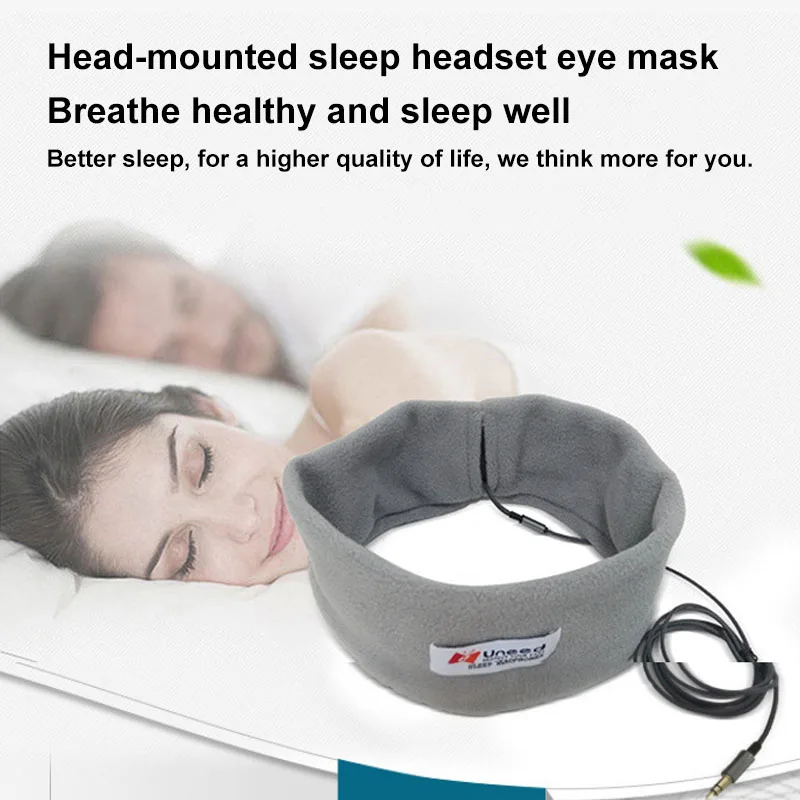 Wired Sleep Headset Sports Breathable Headband Soft Earphone Music Player with 3.5mm Plug for Mobile Phone PC Birthday Gifts