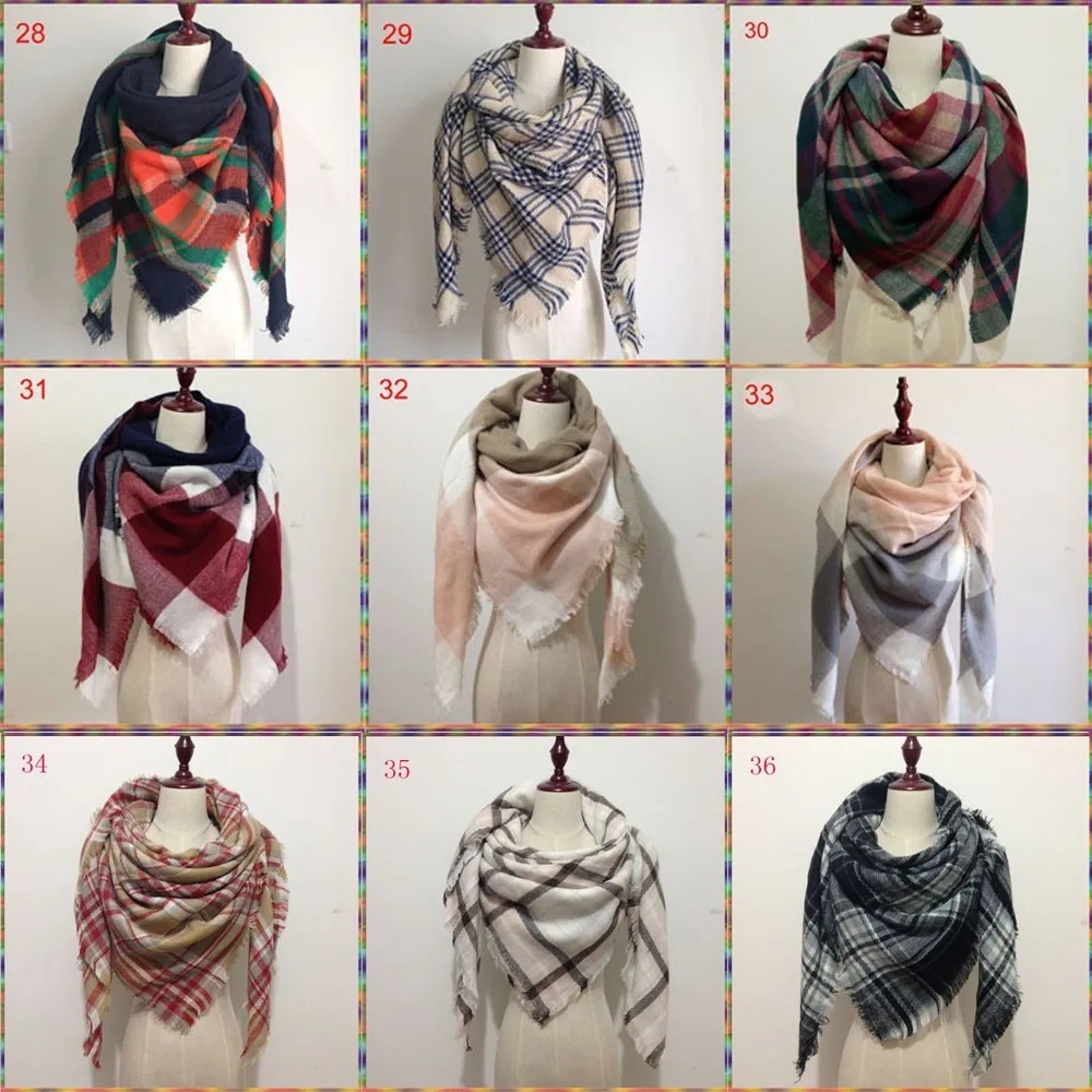 Классический сетчатый шарф женские кисточки имитация кашемира утолщение согревает полосатая шаль платок