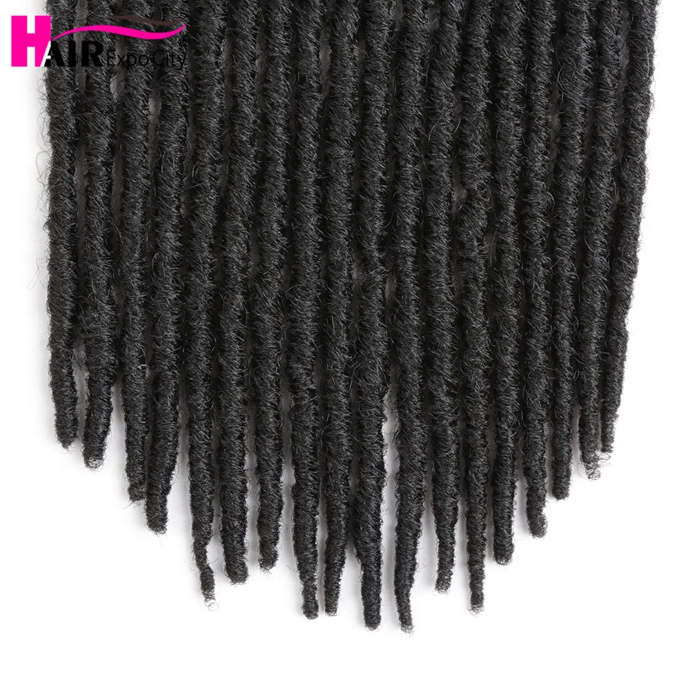 14Inch Straight Goddess Faux Locs Crochet Hair Synthetic Hair Ombre Braiding Hair Extensions Heat Resistant 18Strands Hair Expo