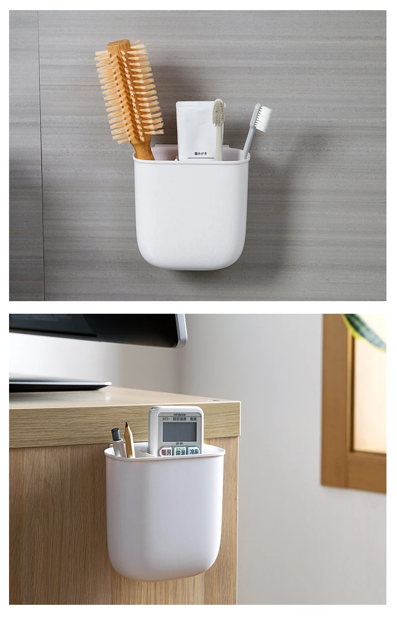 Punch-free household bathroom toothbrush holder rack toothbrush toothpaste holder wall-mounted comb storage box WF927201