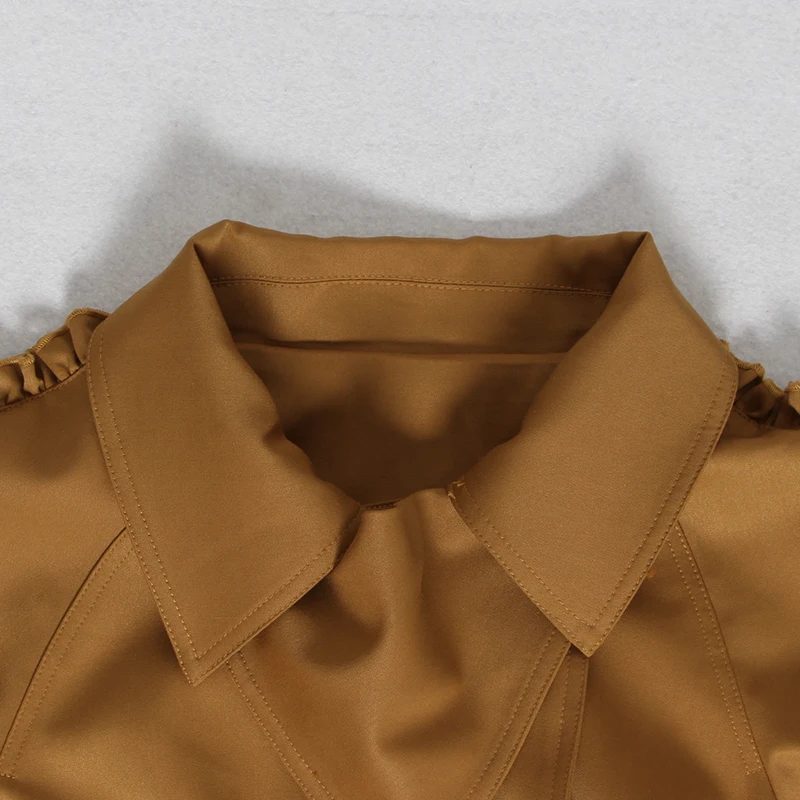 TWOTWINSTYLE элегантный Однотонный женский Тренч воротник с лацканами Высокая талия