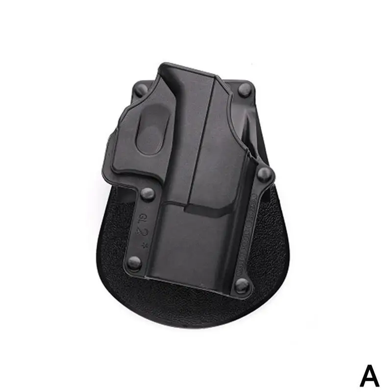 Outdoor Camping Hunting Tactical Plastic Holster Quick Pull Holster Black Cartridge Set Tactical CS Equipment - Color: A