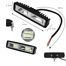 Phares LED 12 24V pour moto, camion, bateau, tracteur, remorque, lampe de travail tout terrain 48W, projecteur 