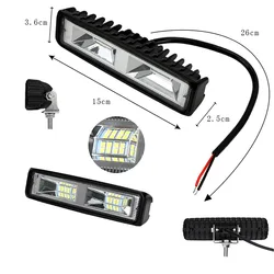 Faróis 12 24v do diodo emissor de luz para o reboque offroad do trator do barco do caminhão da motocicleta do automóvel luz de trabalho 48w conduziu o holofote claro do trabalho
