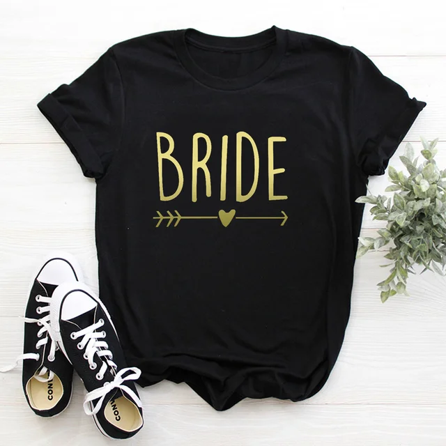 bachelorette team bride t shirt estonian wedding party ulzzang t-shirt cato women's tea bride short women tops drop ship black-7