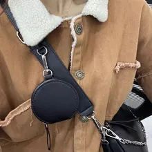 Conjunto de 2 bolsas de mensajero Retro para mujer, bolso de hombro de cuero de pu con monedero y bolso de mano, 2021