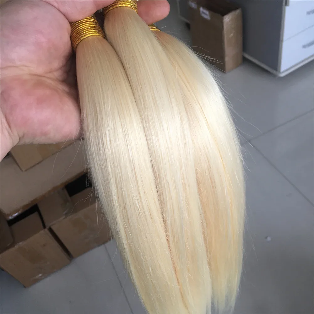 

613 Blonde Bundles Straight Mongolian Hair Weaving Bundles 1/3/4 Bundle Deals 100% Human Hair For Woman Remy Hair Extensions