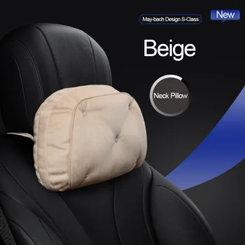 

JINSERTA May-bach Design S-Class Car Neck Pillow Headrest Seat Back Support Waist Pillow Super Velvet Travel Pillow Accessories