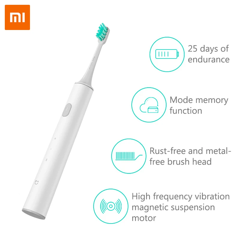 Original Xiaomi Mijia T300 Sonic Electric Toothbrush Smart High Frequency Vibration Magnetic Motor replacement brush | Бытовая техника