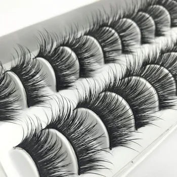 

iflovedekd 10Pairs 3D Mink Hair Handmad False Eyelash Eyelashes Soft Fake Lashes Eyelashes Natural Long Beauty Extension