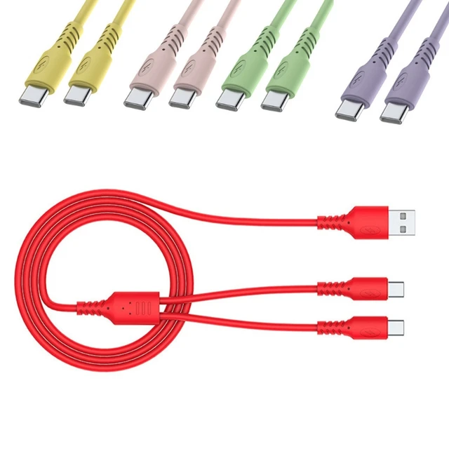 USB 2.0 Type-A Male 2 In 1 Double Type C Cable DC 5V 2.5A For Type