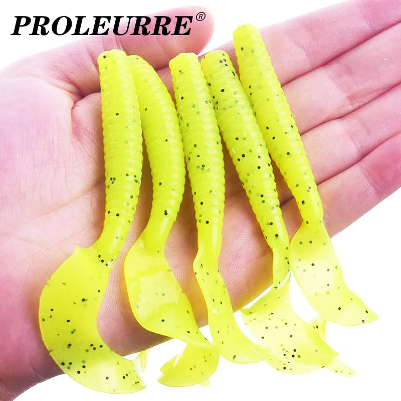 Worm Wobblers Jig Fishing-Lure Soft Bait Bass-Carp Curly Silicone with Salt-Smell Artificial