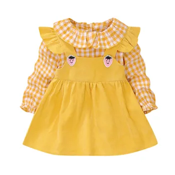 

dress summer Long sleeve Mesh girls dresses winter 2019 Princess Literature and art Pleated Infants нарядное платье для девоч