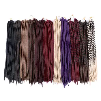 

DAIRESS 18" Faux Locs Dreadlock Extensions 24 Strands Faux Locs Crochet Hair Synthetic Braiding Hair Goddess Locs Crochet Braids