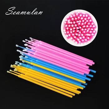 

100pcs/lot Micro Brushes Eyelash Extension Eye Lash Glue Brushes Lint Free Make Up Disposable Applicators Sticks Makeup Tools