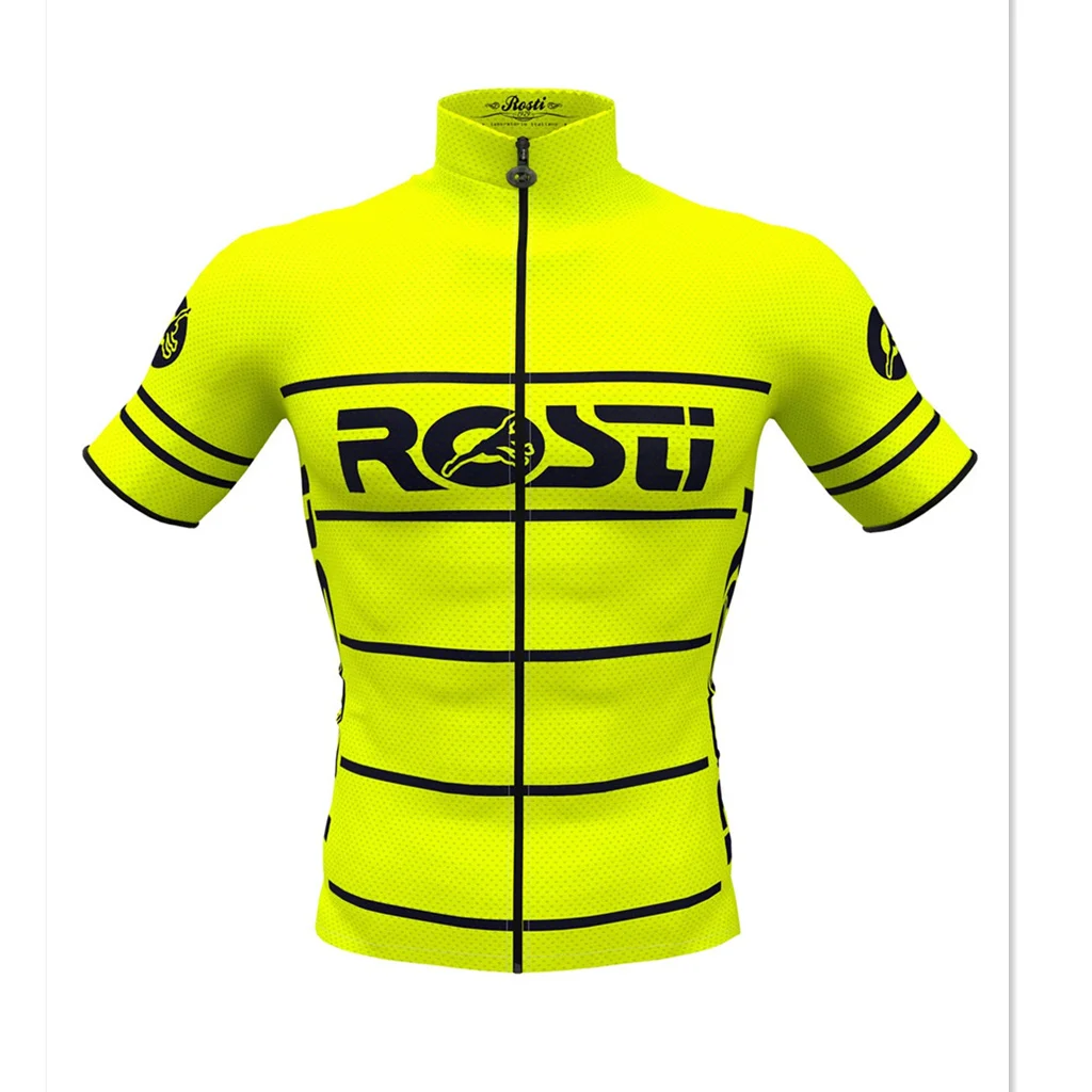 

ROSTI Bike Apparel Men's Pro Cycling Short Sleeve Jerseys High Breathable Small Mesh Fabric Ciclismo Maillot Hombre Race Tops