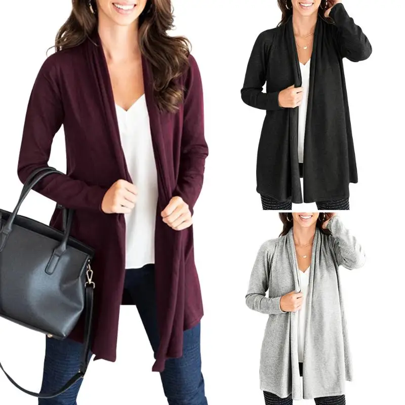 

Autumn Spring Casual Fashion wool Coat Women Long Sleeve Solid Cotton Leisure Cardigan Coat Stylish Ladies Cardigan Clothes 2020