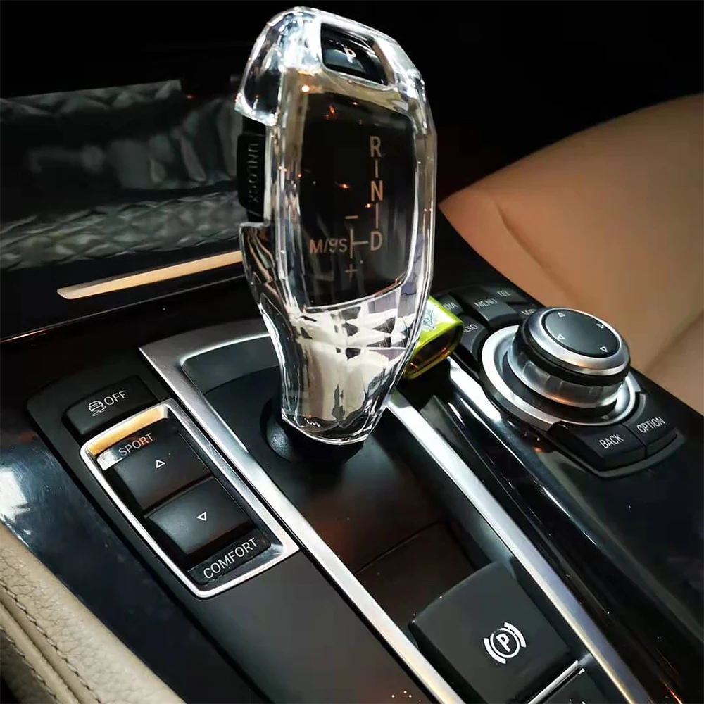 クリスタルギアシフトノブカバーbmw F10 F11 F30 F15 F25 525 530 3シフトレバーカバートリムステッカー透明クリスタルケース Gear Shift Knob Aliexpress