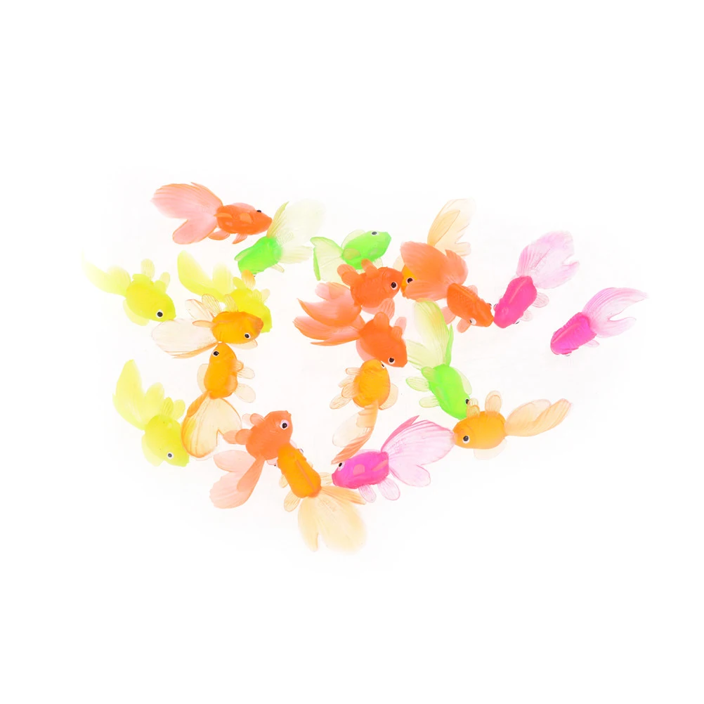 20pcs 4cm Kids Toy Plastic Simulation Small Goldfish Soft Rubber Gold Fish Random Color | Игрушки и хобби