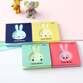 

Big Headed Rabbit Memo Pad N Times Sticky Notes Escolar Papelaria School Supply Bookmark Label School Stationery