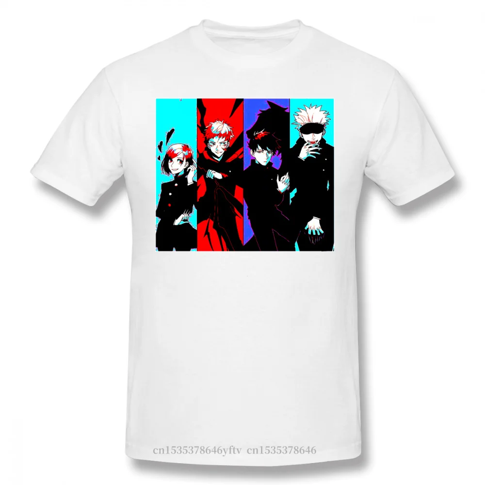 

Cool Print Cotton Funny Jujutsu Kaisen Itadori Megumi Fushiguro Satoru Anime Fashion 2020 Streetwear T-shirt