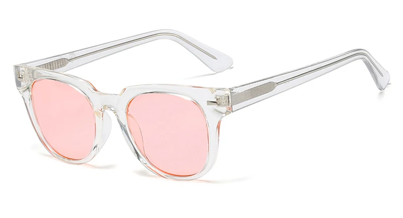 clear with pink Peekaboo Ретро заклёпки солнцезащитные очки ацетатные женские летний подарок элементы Квадратные Солнцезащитные очки для мужчин черный зеленый высокое качество - Цвет линз: clear with pink