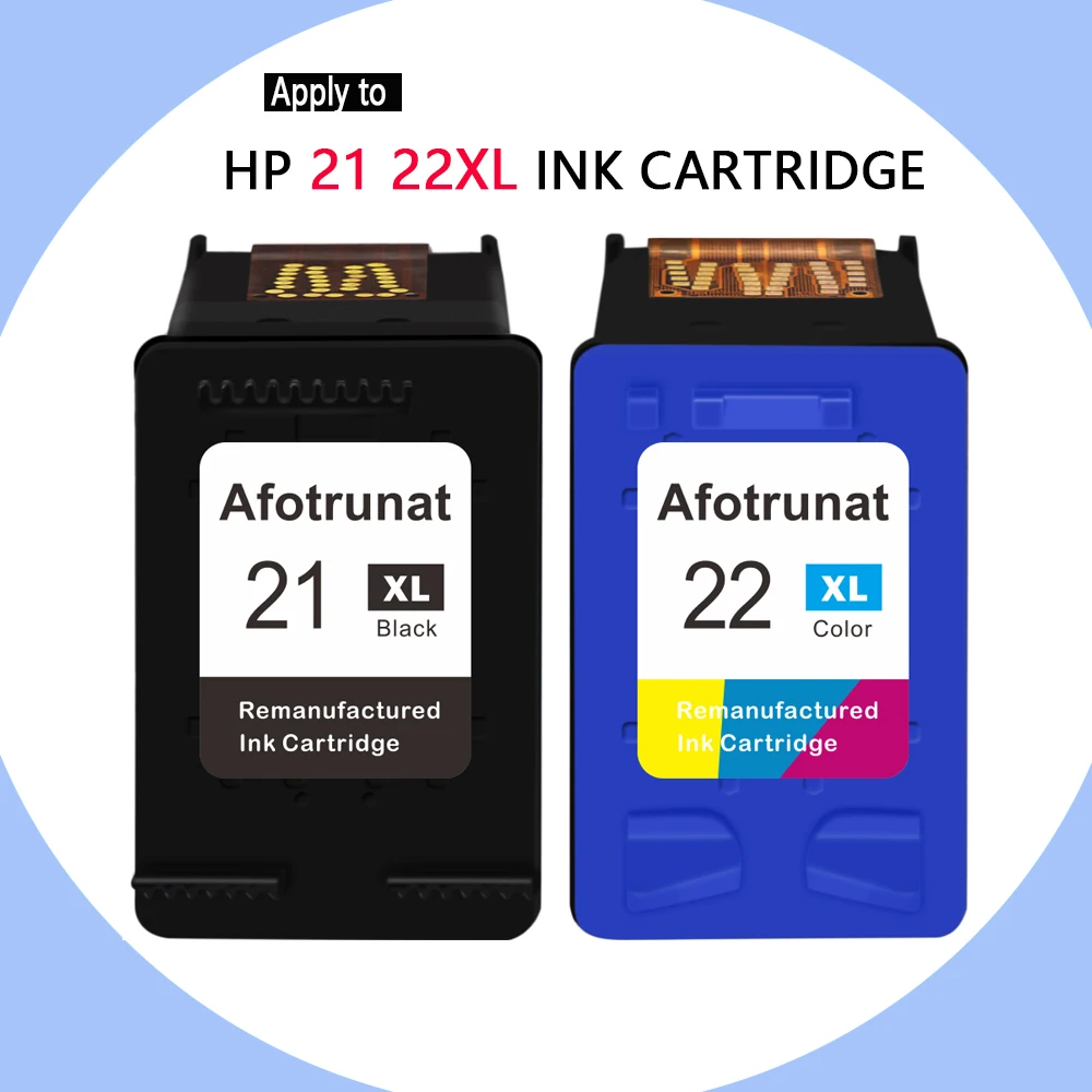 Afotrunat Replacement Compatible Ink Cartridge 21XL 22XL for HP 21 22XL