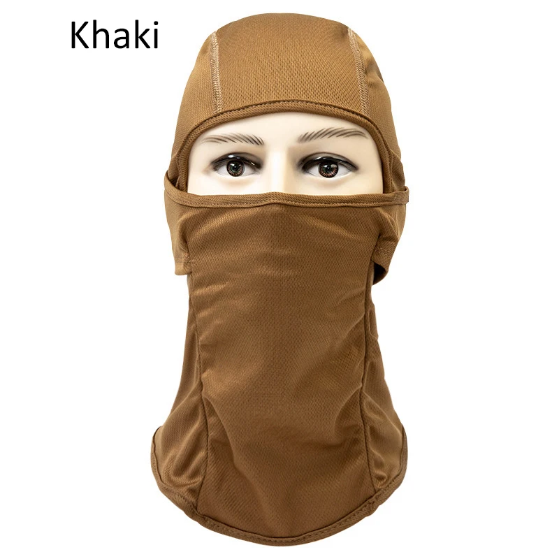 Khaki 1 шт. летняя крутая маска для рта и лица камуфляжная однотонная Балаклава маска унисекс модная уличная Солнцезащитная намордник для лица - Цвет: Khaki