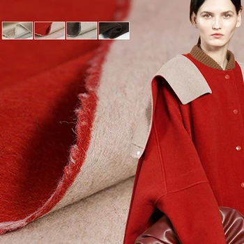 

150CM Wide 850G/M Double-faced Two-colored Alpaca Lambsdown Wool Autumn and Winter Outerwear Overcoat Wool Fabric DE1187