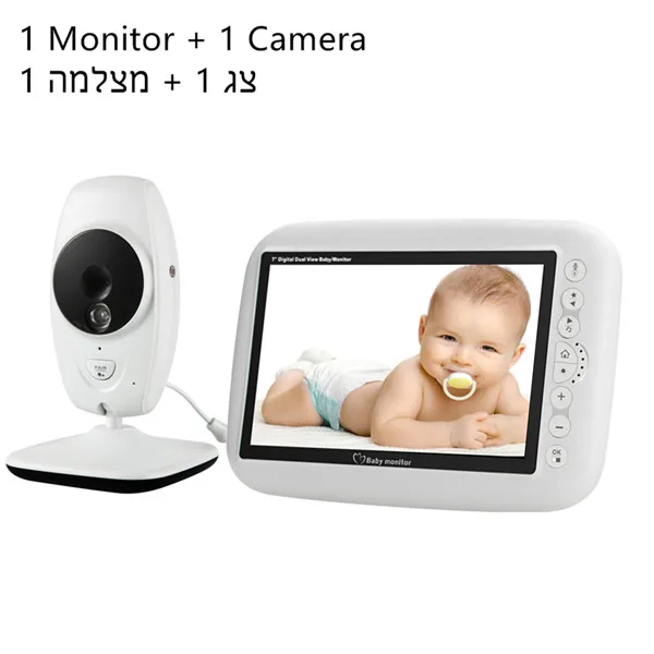 1 monitor 1 camera Беспроводной Детский безопасный монитор с цифровой камерой IR переговорное устройство с режимом ночной съемки няня видео Детский Монитор 720P HD 7" - Цвет: 1 monitor 1 camera
