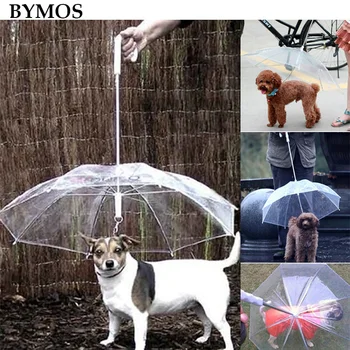

Rain Gear with Dog Leads Useful Transparent PE Pet Umbrella Small Dog Umbrella Keeps Pet Dry Comfortable in Rain Snowing