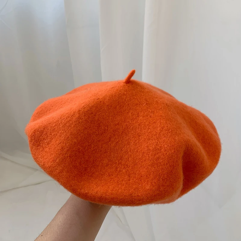 Luna&Dolphin Women 90%Wool Mushroom Rimi Blue Berets Autumn Winter Deep Eaves Knitting Artist Cap Painter Beanie Hat Sweet Color Luna&Dolphin Women 90%Wool Mushroom Rimi Blue Berets Autumn Winter Deep Eaves Knitting Artist Cap Painter Beanie Hat Sweet Color