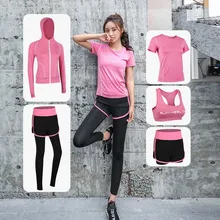 Женские комплекты для йоги 5 шт. набор женских комплектов одежды спортивная одежда для женщин Спортивная тренировочная Спортивная одежда 2XL