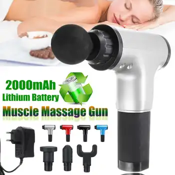

Muscle Massage Therapy Vibration Guns Muscle Massager Pain Sport Massage Machine Deep pressure Relax Body With 4 Heads EU Plug