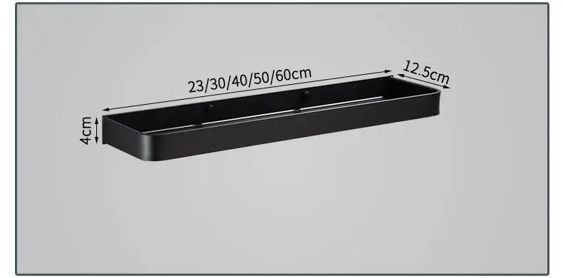 Black Bathroom Shelf Bath Shower Shelf Aluminum Bathroom Corner shelf Wall Mounted Black Aluminum Kitchen Storage holder 6