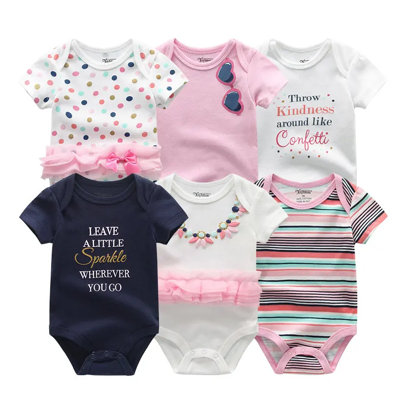 28 Uniesx Newborn Baby Bodysuits Clothing 6Pcs/Lots Infant Jumpsuits Cotton Children Clothes Baby Girls Boys Clothes Roupas de bebe - Цвет: 28
