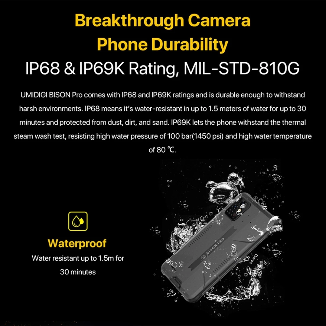 ddr5 ram UMIDIGI BISON Pro Global Version IP68 Waterproof 4G Mobile Phone 6.3' 128GB 48MP Camera 5000mAh NFC Face Unlock Smartphone UMIDIGI BISON Pro 8gb ram