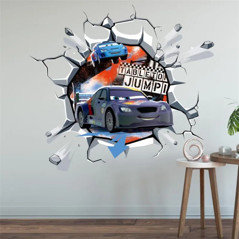 Cartoon cars 2 wall stickers for kid's room kindergarten bedroom living room diy wall decoration  Lightning McQueen stickers