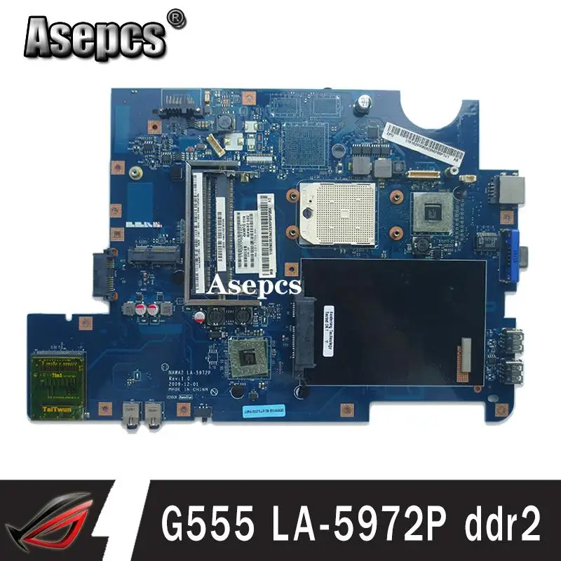 NAWA2 LA-5972P для For Lenovo G555 ноутбук материнская плата ноутбука DDR2 тест оригинальный